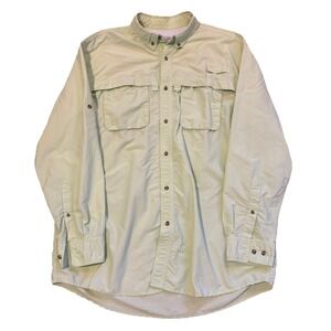 LL Bean Tropicwear Fishing Shirt Mens XLT Lime Green Long Sleeve Vented 90s Y2K